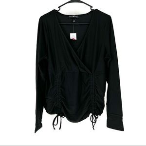 Derek Heart Women's Long Sleeve Ruched Wrap Top - Various sizes